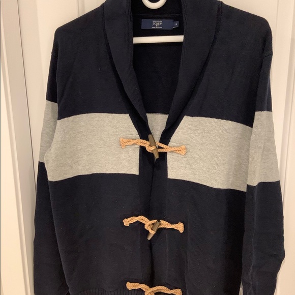 JCrew Nautical style shawl cardigan sweater EUC - Picture 2 of 2